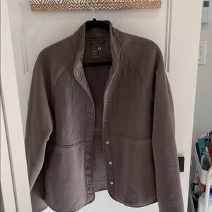 GAP Women's Taupe Quilted Fleece Teddy Jacket